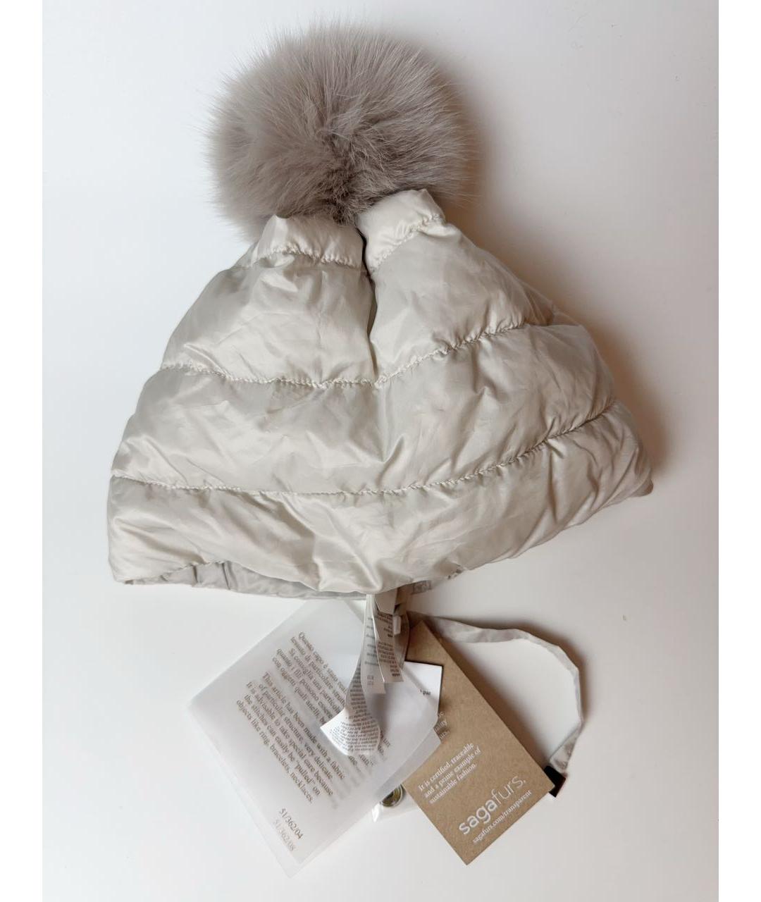 MAX MARA THE CUBE Бежевая синтетическая шапка, фото 6