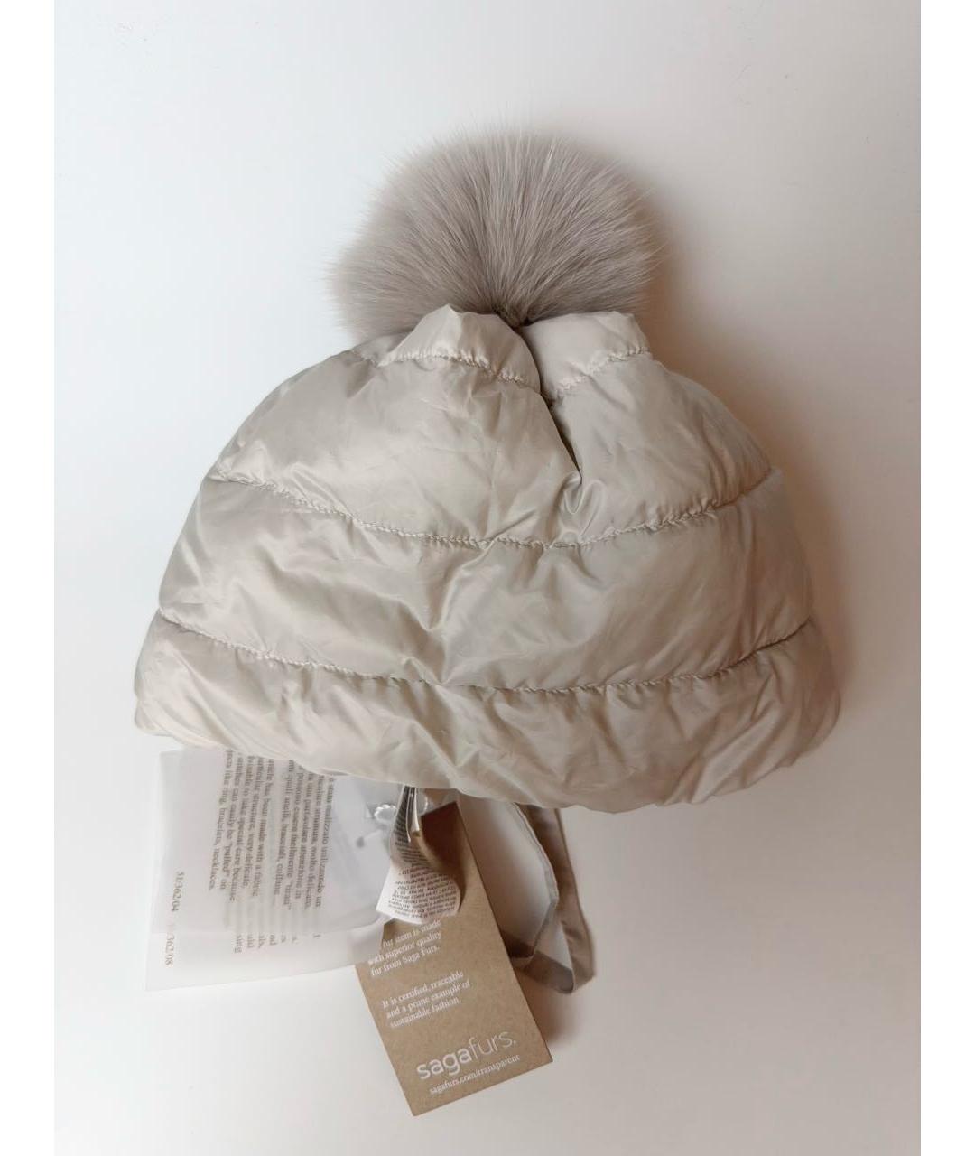 MAX MARA THE CUBE Бежевая синтетическая шапка, фото 8