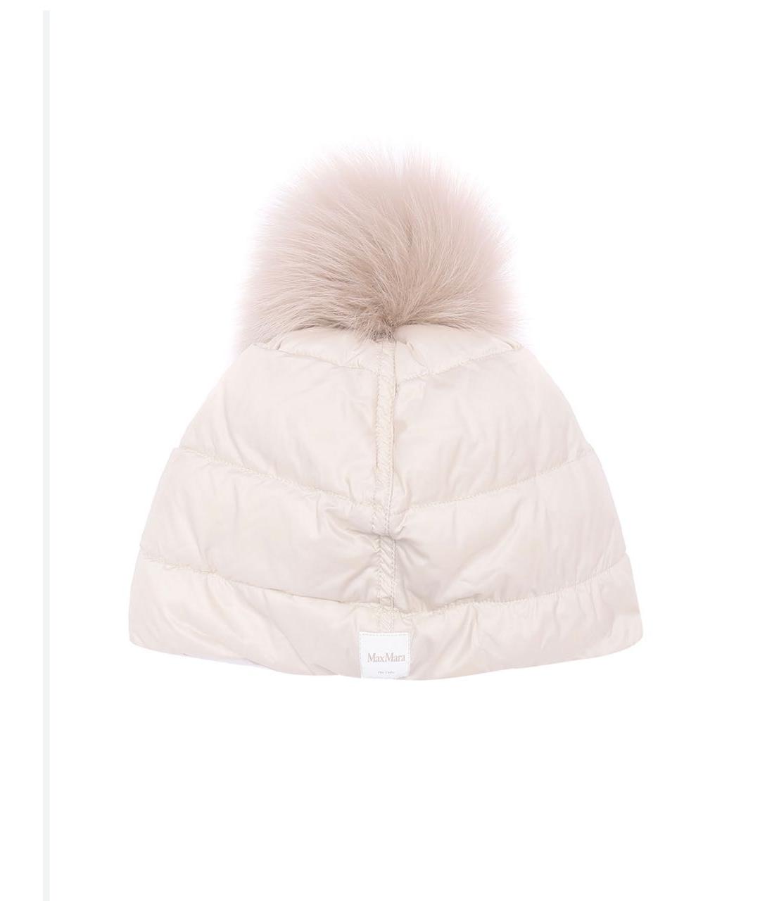 MAX MARA THE CUBE Бежевая синтетическая шапка, фото 9