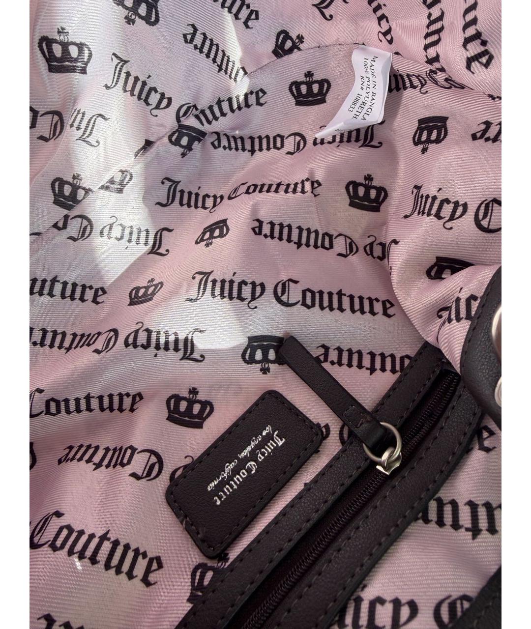 JUICY COUTURE Коричневая сумка с короткими ручками из искусственной кожи, фото 4