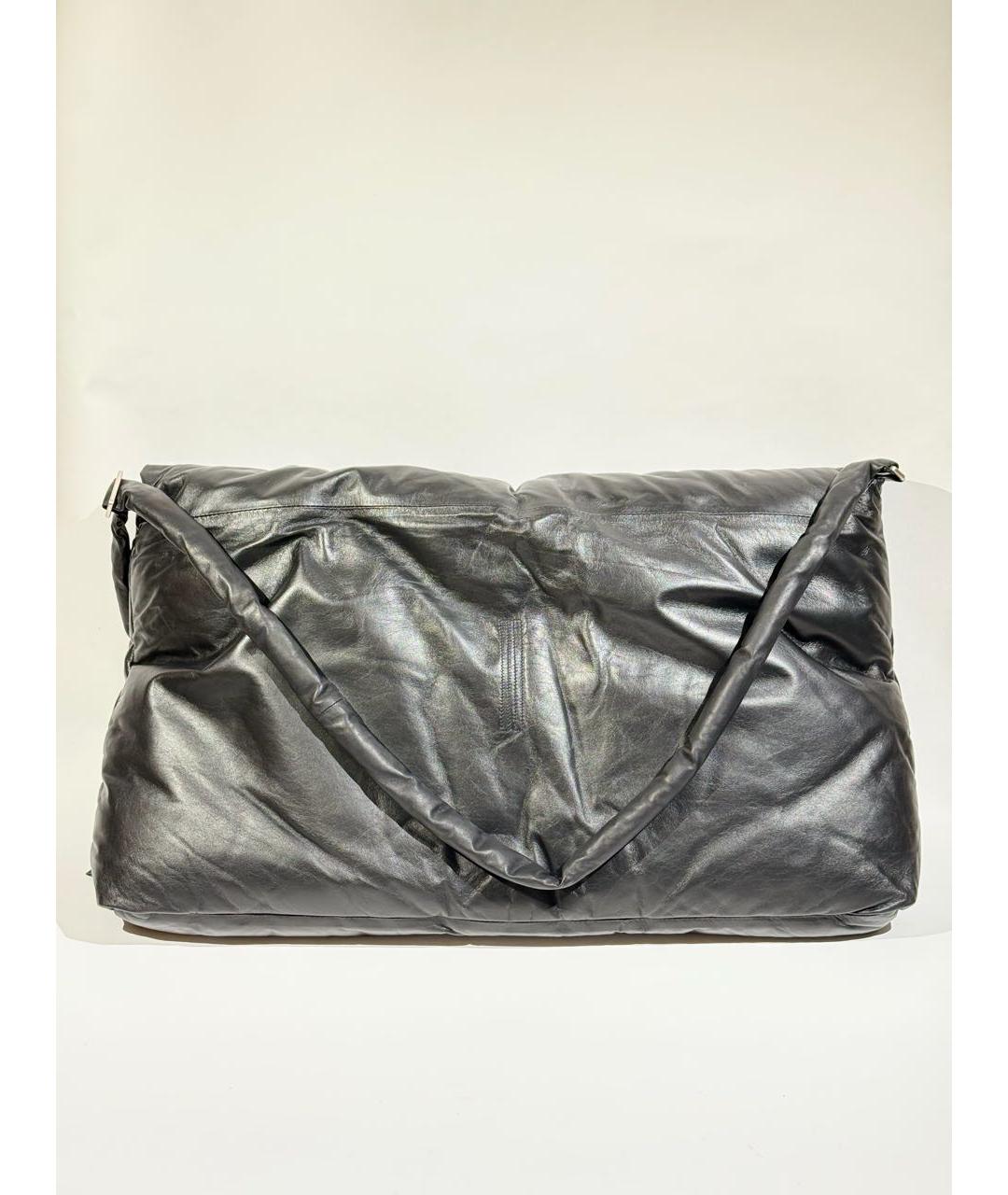 RICK OWENS Черная кожаная сумка через плечо, фото 2
