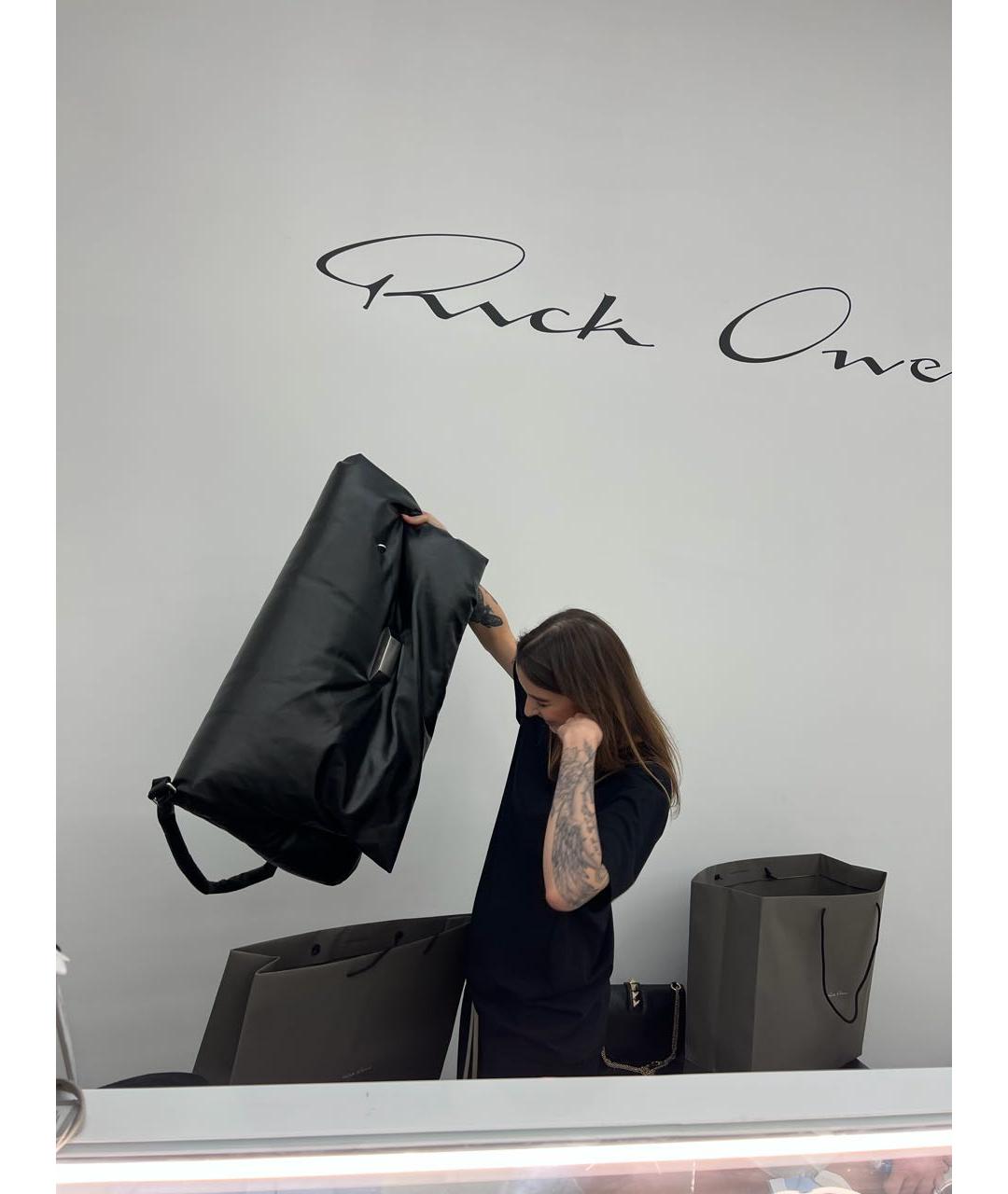 RICK OWENS Черная кожаная сумка через плечо, фото 6