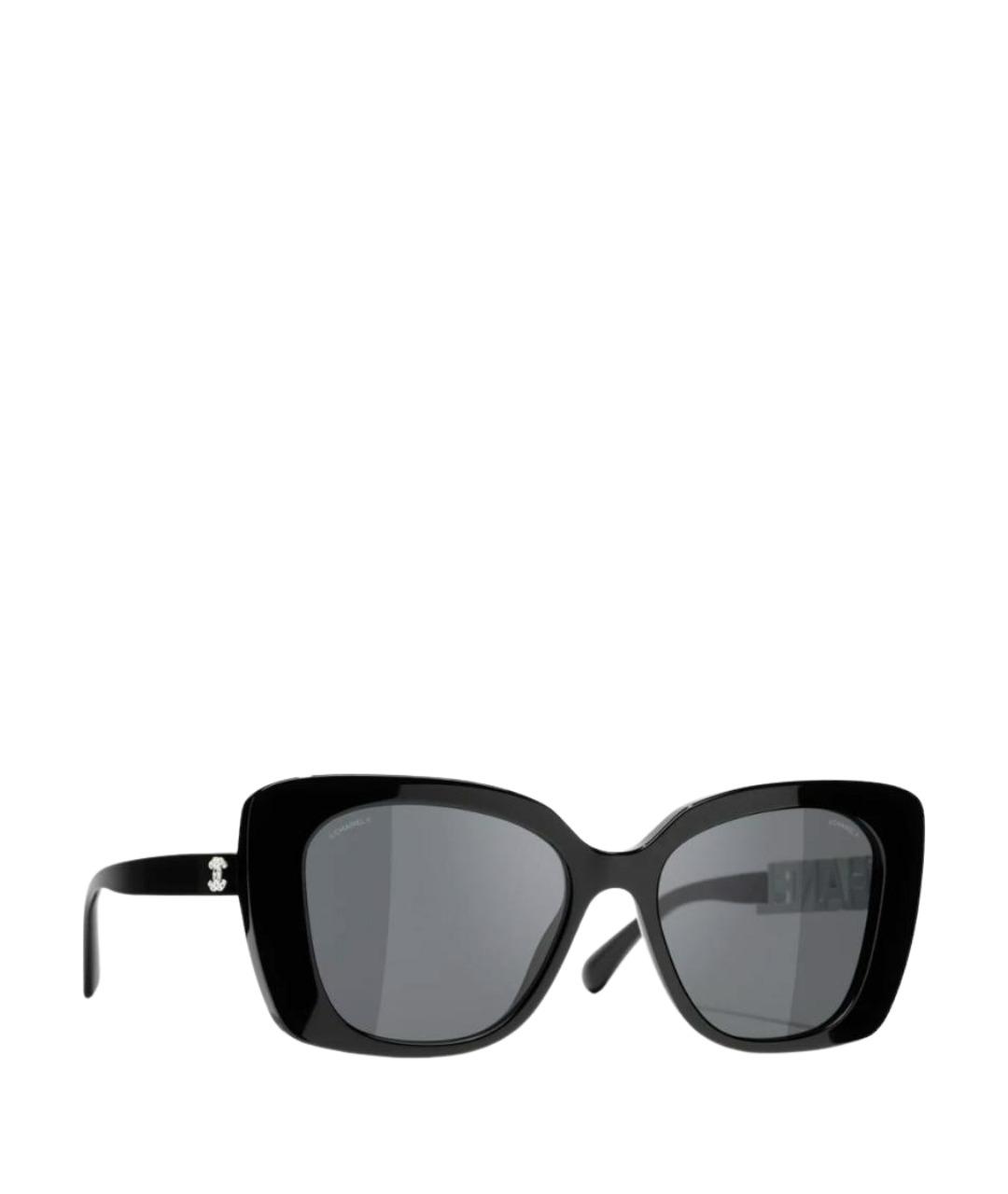 CHANEL Черные пластиковые солнцезащитные очки, фото 1