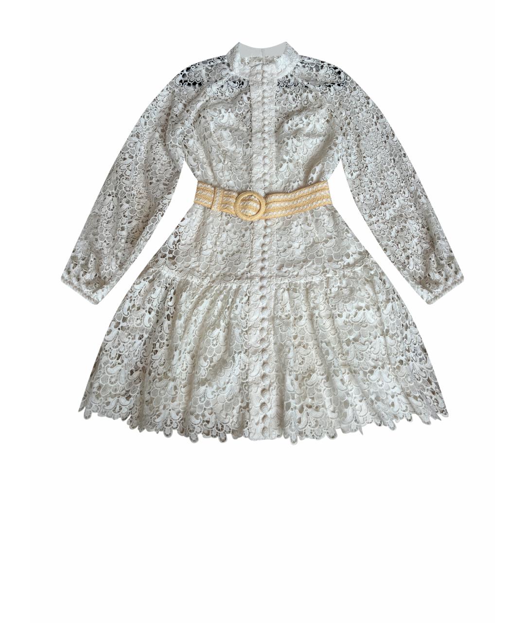 ZIMMERMANN Белое полиэстеровое коктейльное платье, фото 1