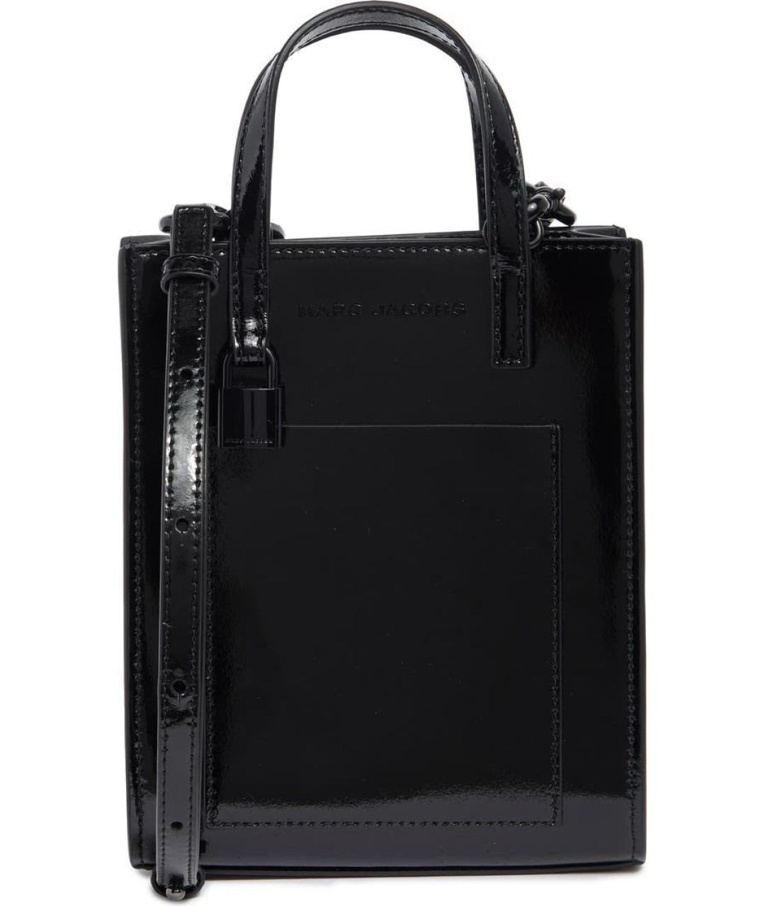 MARC JACOBS Черная сумка с короткими ручками из лакированной кожи, фото 1