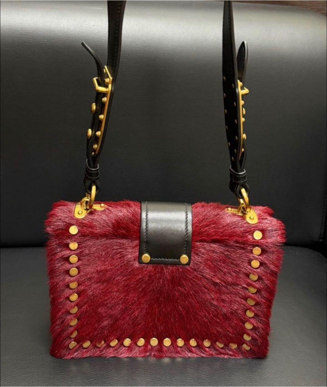 PRADA Бордовая кожаная сумка через плечо, фото 2