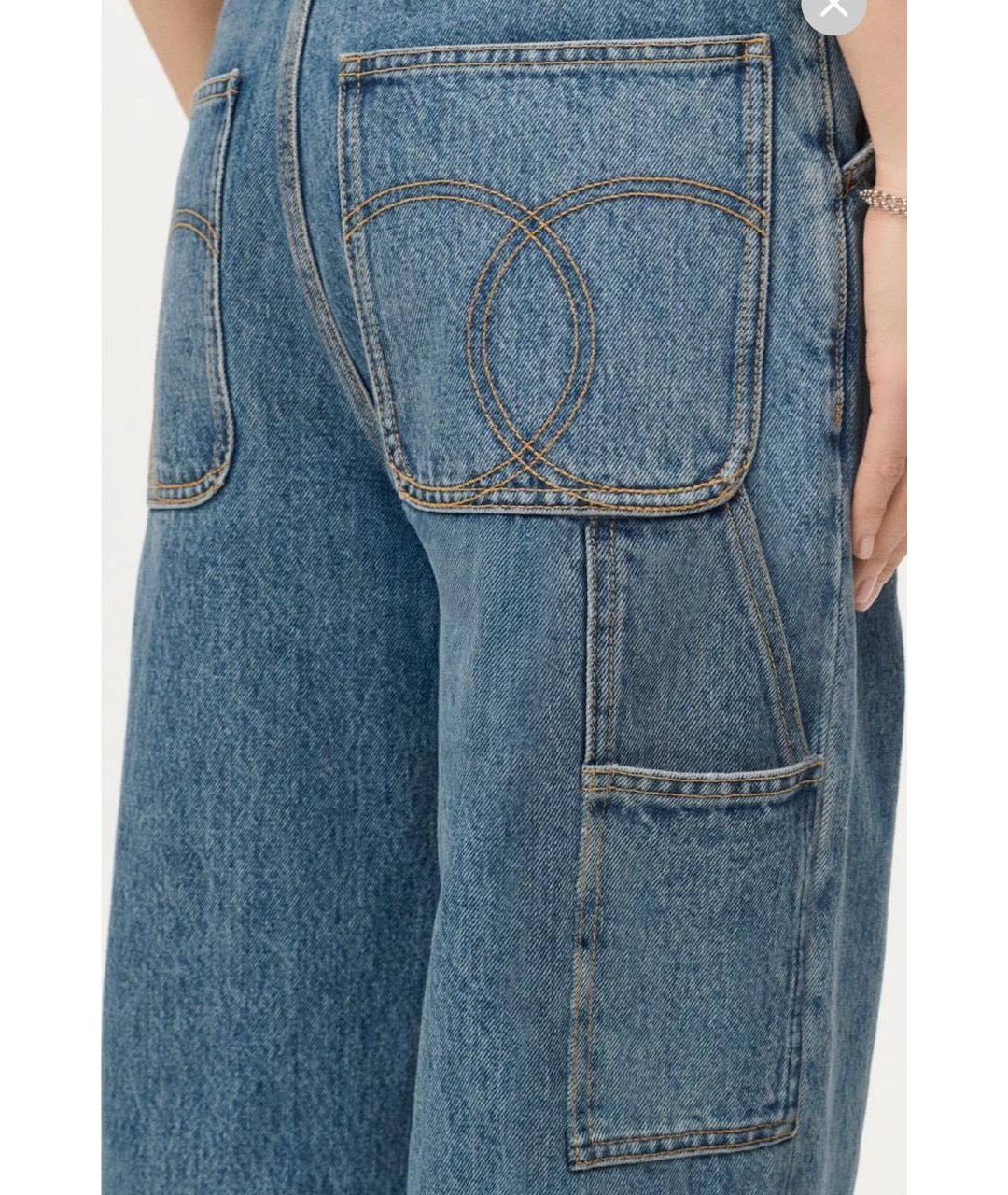 CHANEL Голубые хлопковые прямые джинсы, фото 4