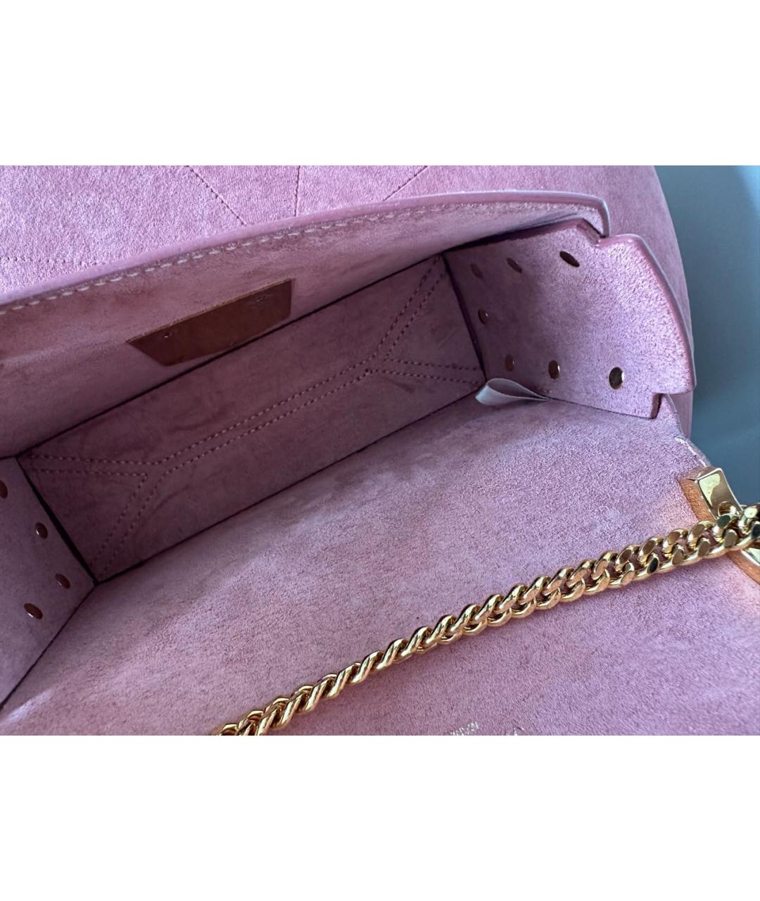 JIMMY CHOO Розовая кожаная сумка через плечо, фото 4