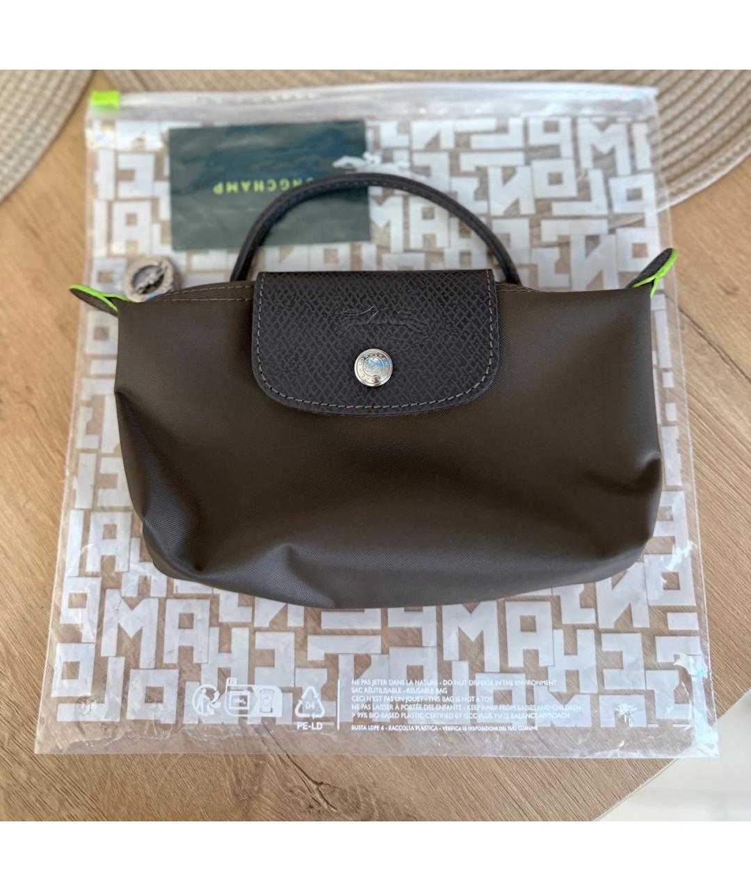 LONGCHAMP Хаки нейлоновая сумка с короткими ручками, фото 6