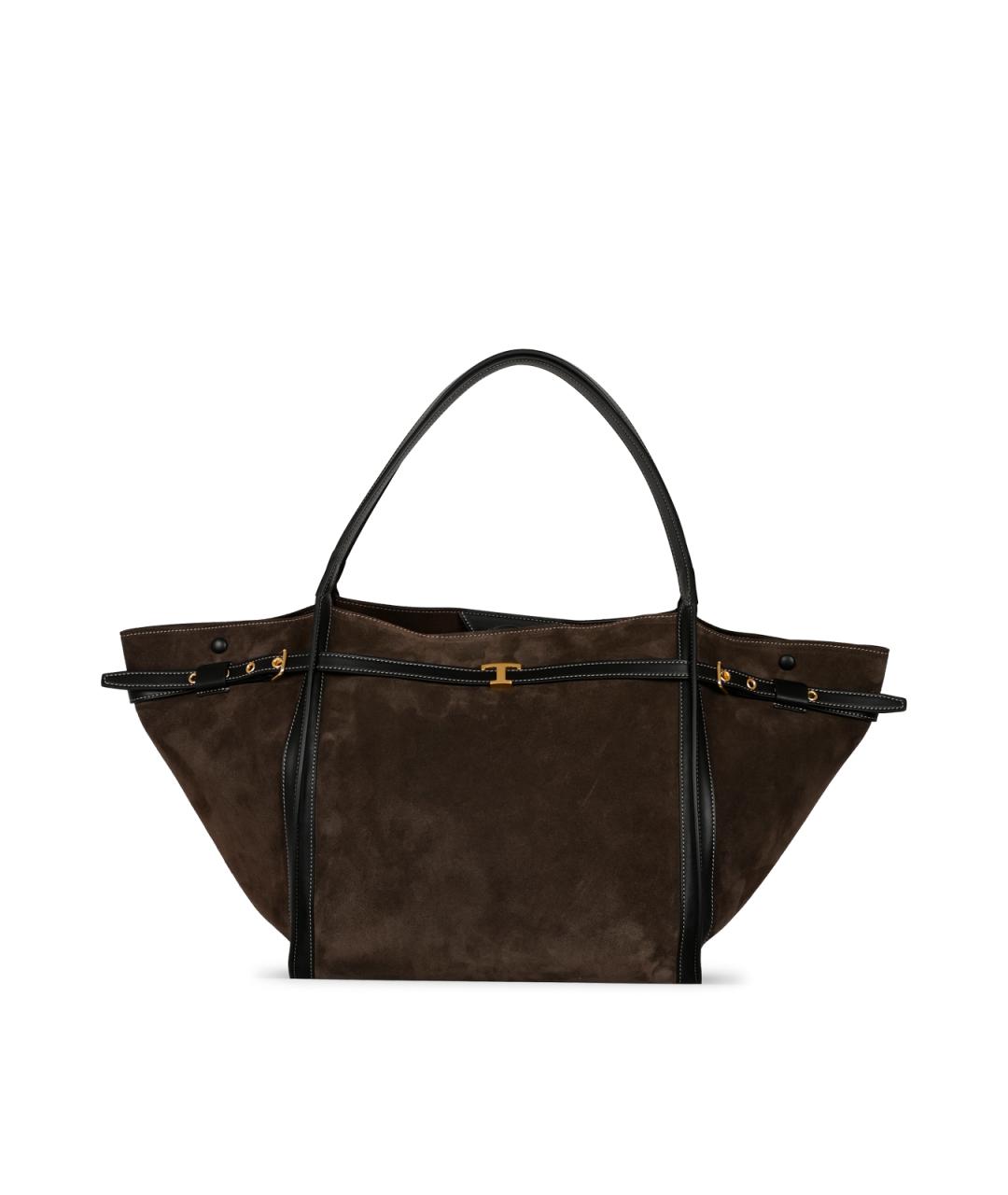 TOD'S Коричневая замшевая сумка тоут, фото 1