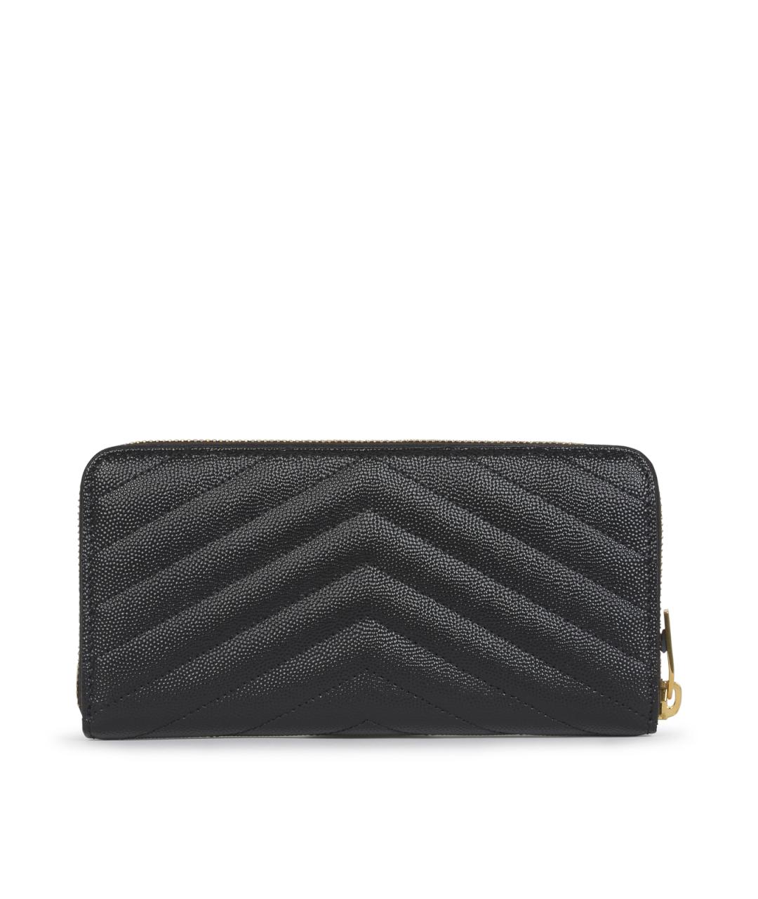 SAINT LAURENT Черный кожаный кошелек, фото 3