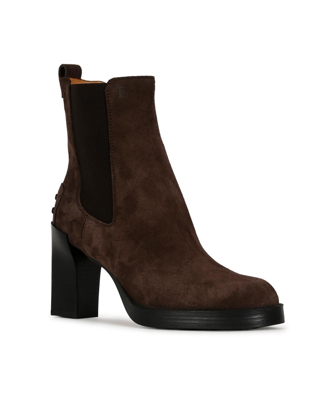 TOD'S Коричневые замшевые ботильоны, фото 3