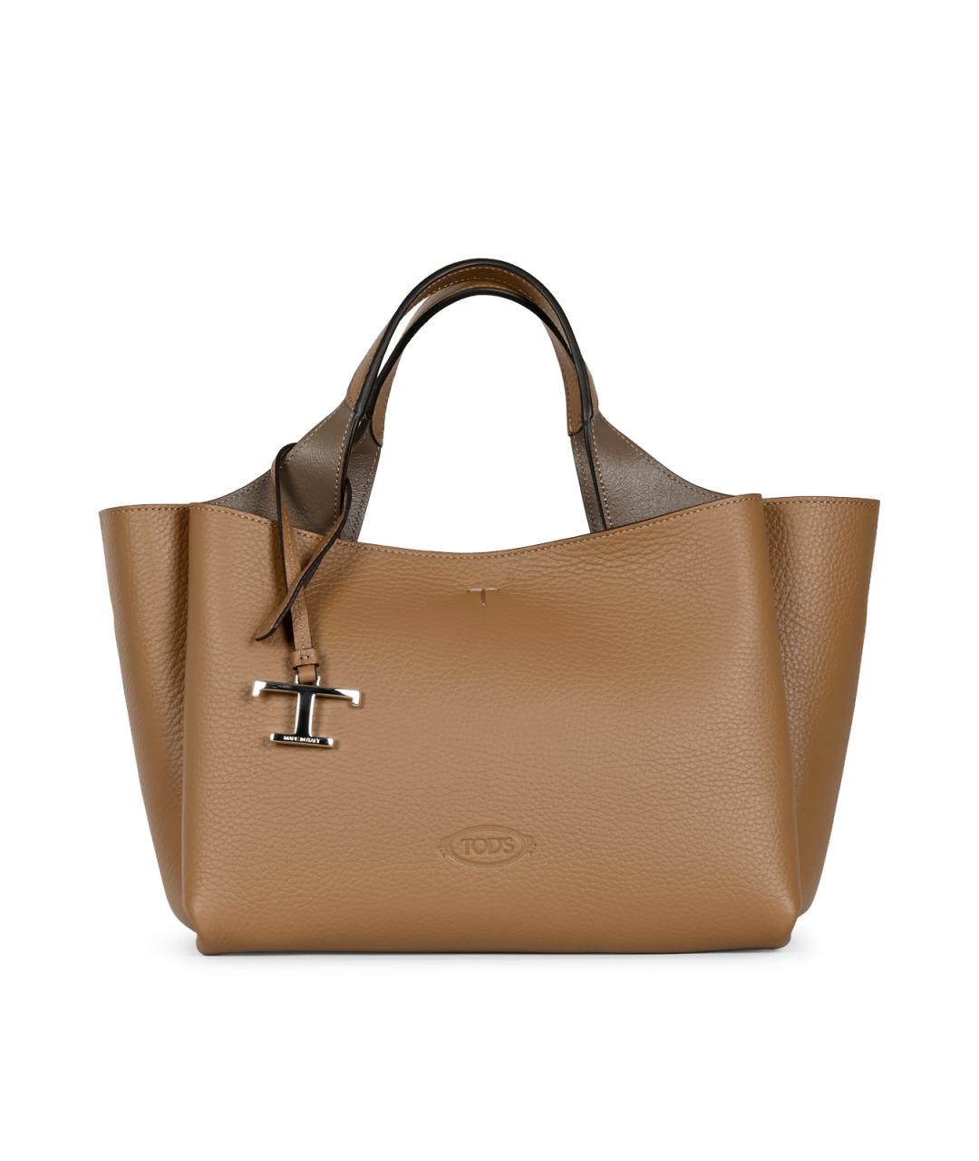 TOD'S Коричневая кожаная сумка тоут, фото 2