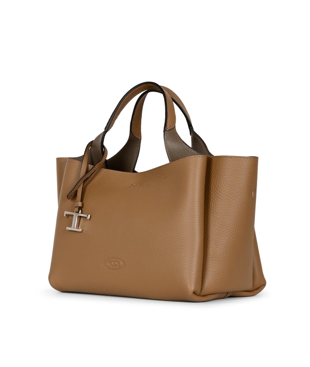 TOD'S Коричневая кожаная сумка тоут, фото 3