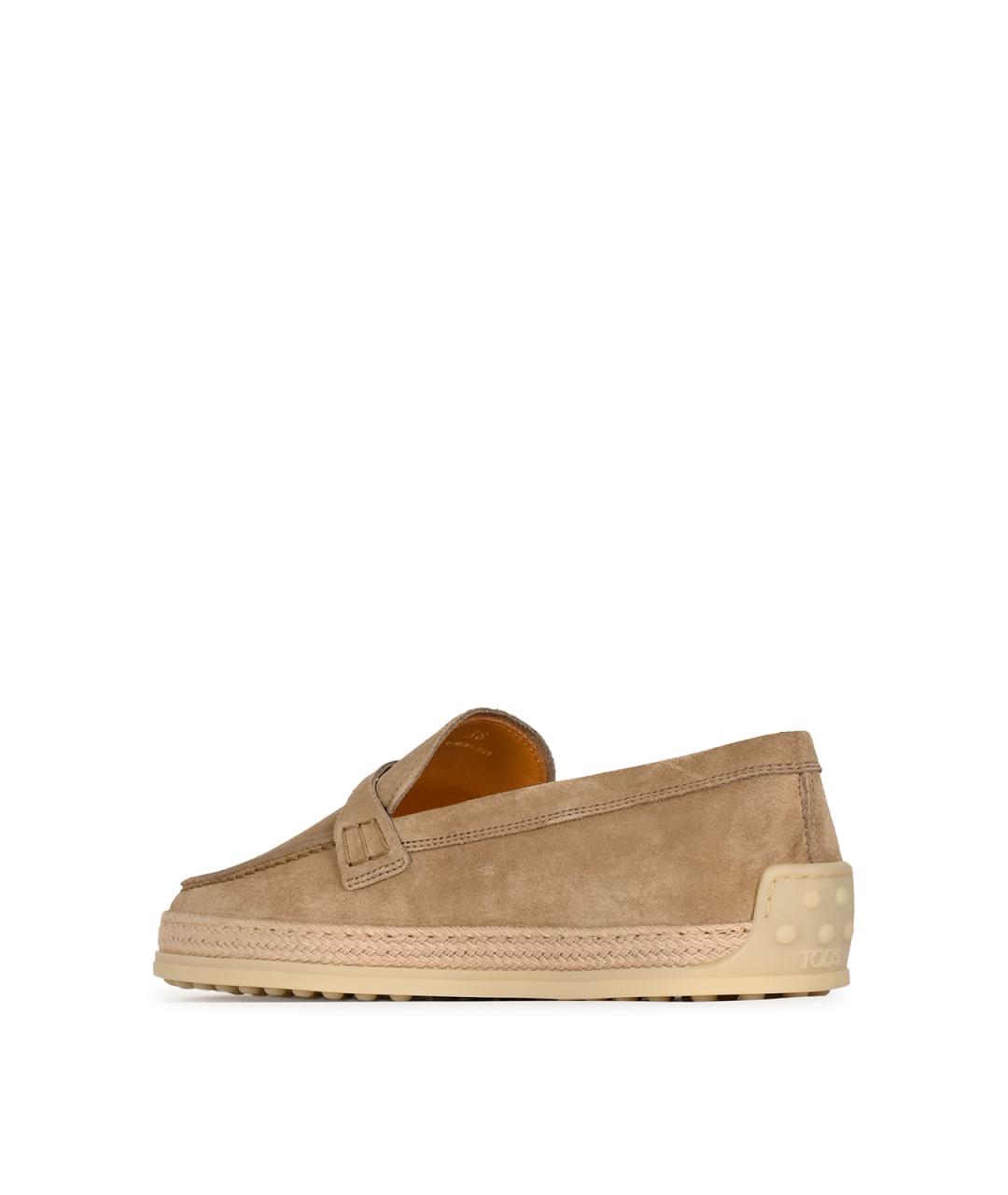 TOD'S Бежевые кожаные лоферы, фото 6
