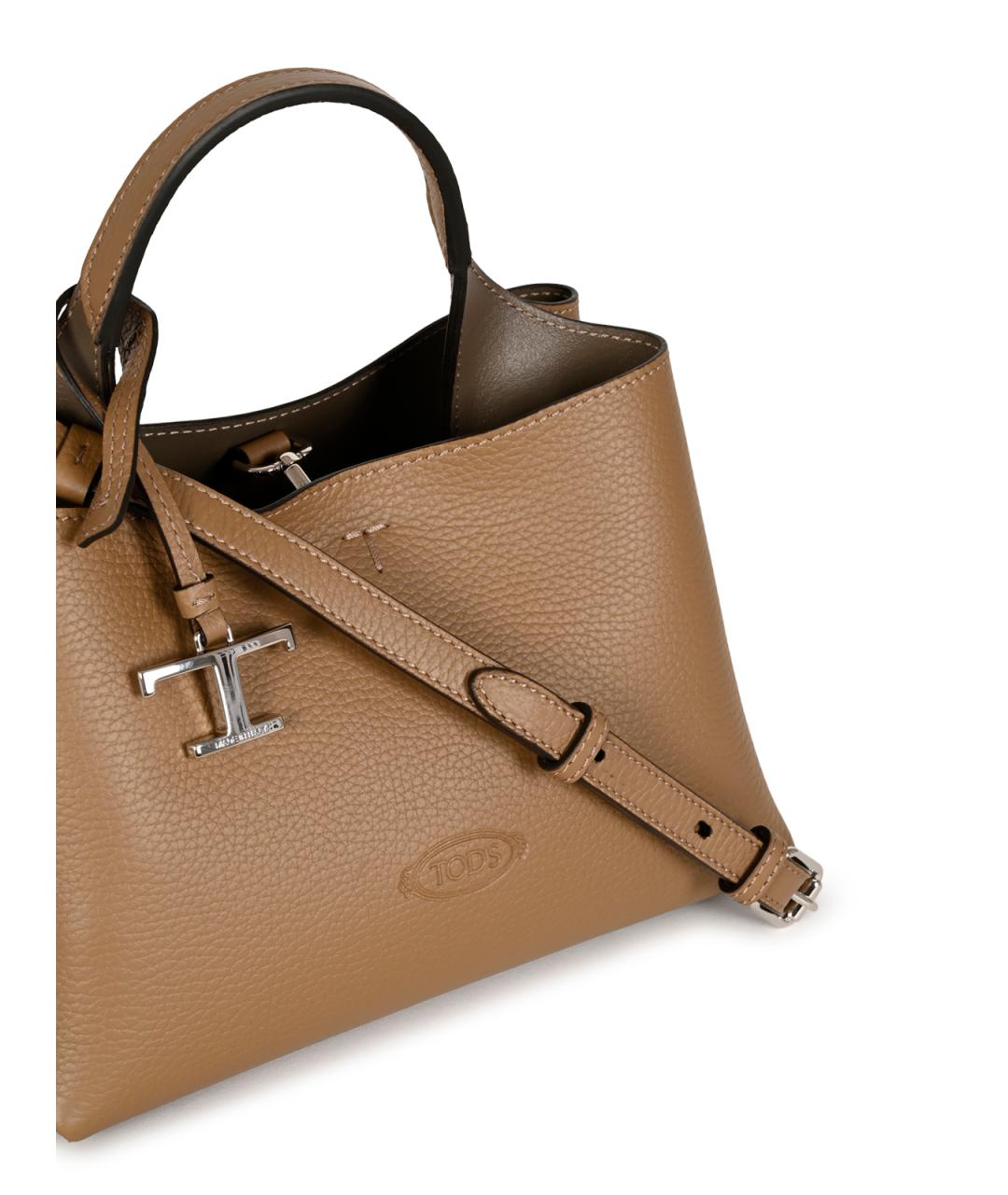 TOD'S Коричневая кожаная сумка тоут, фото 4