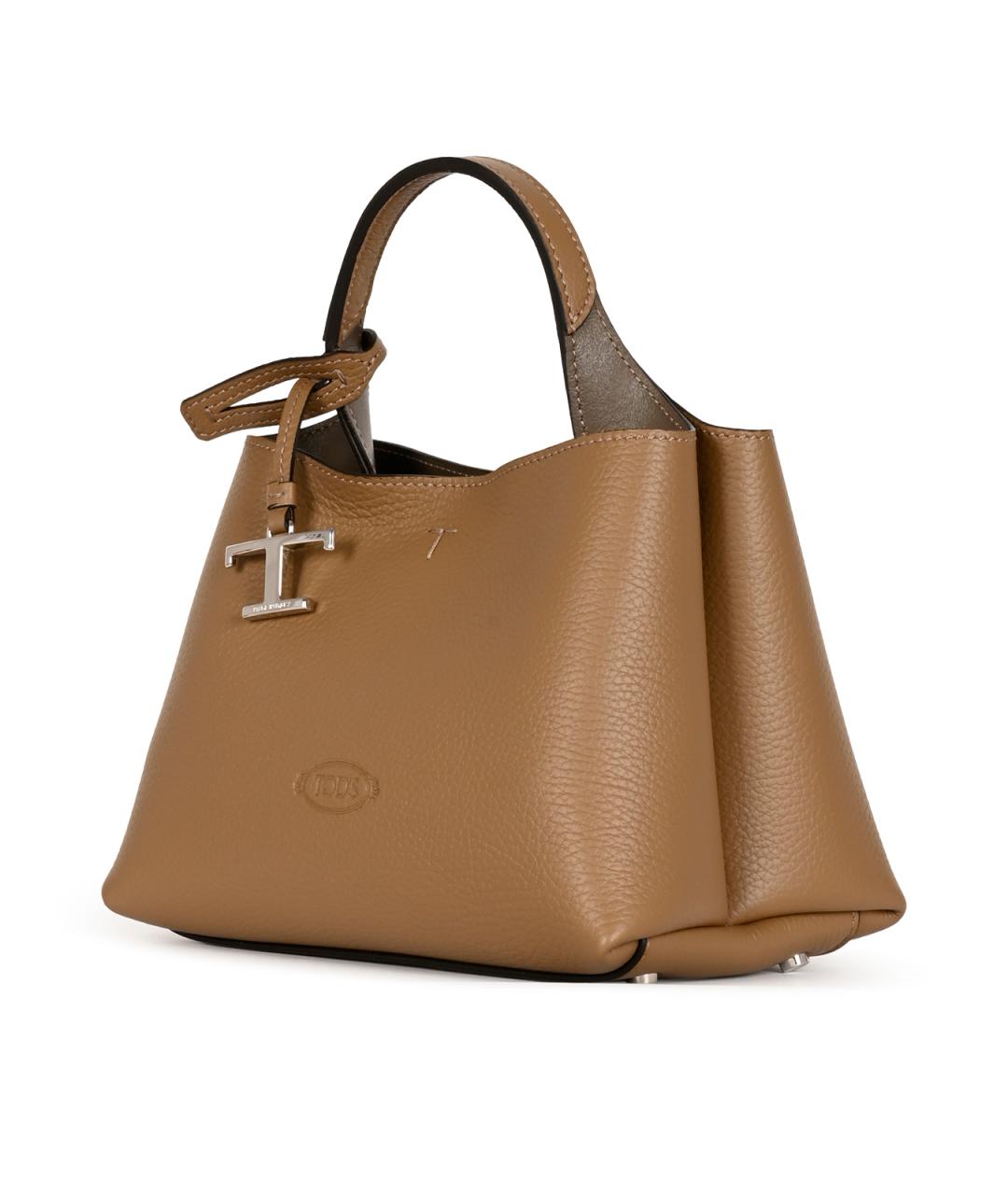 TOD'S Коричневая кожаная сумка тоут, фото 2
