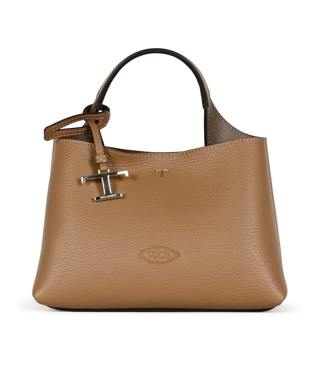 TOD'S Коричневая кожаная сумка тоут, фото 1