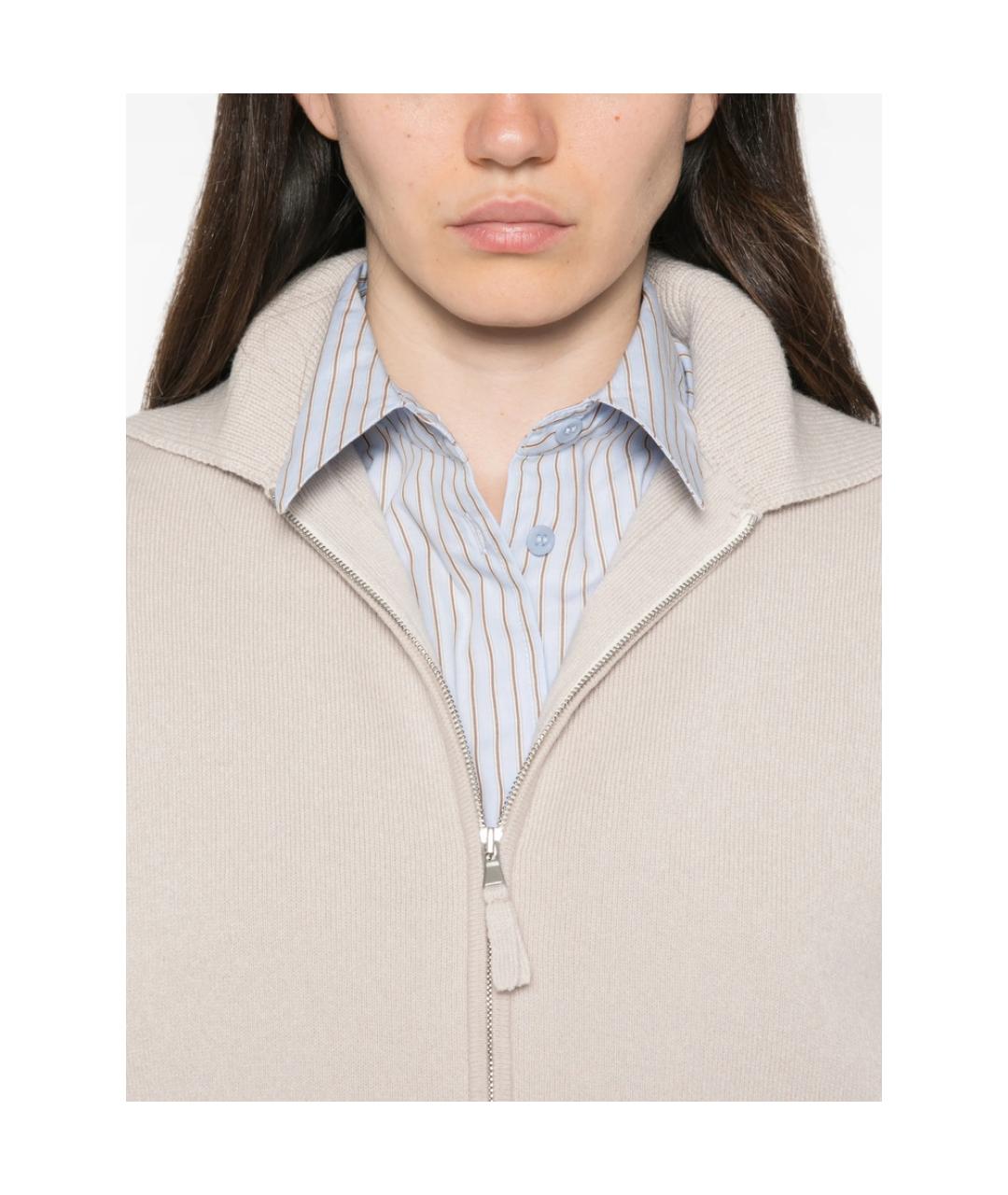 ALLUDE Бежевая кашемировая куртка, фото 2
