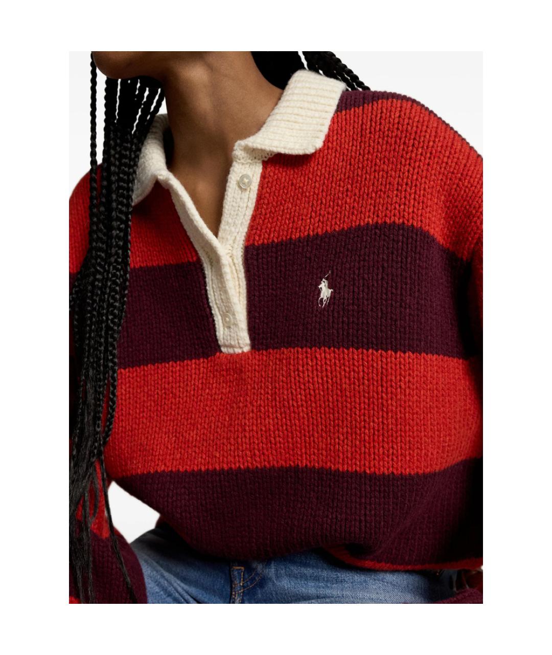 RALPH LAUREN Красный шерстяной джемпер / свитер, фото 4
