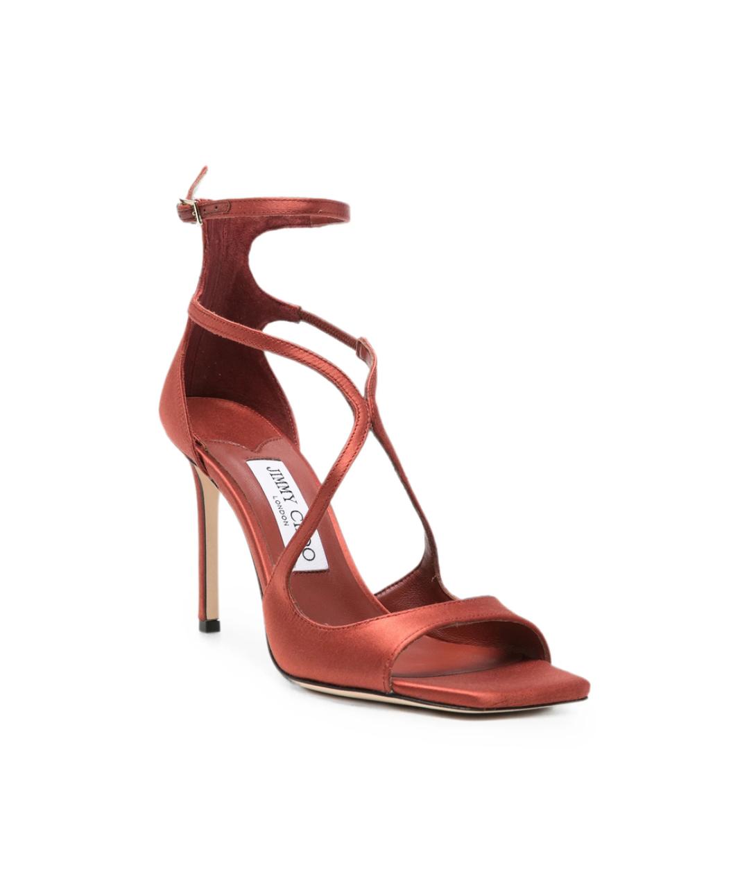 JIMMY CHOO Красные кожаные босоножки, фото 3