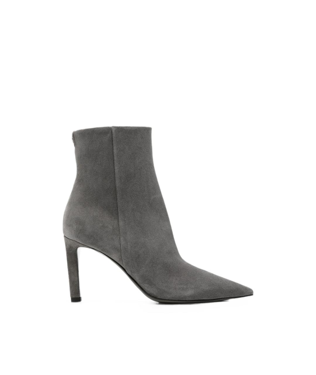 JIMMY CHOO Серые замшевые ботильоны, фото 1