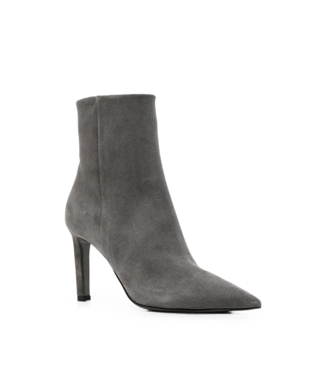 JIMMY CHOO Серые замшевые ботильоны, фото 2