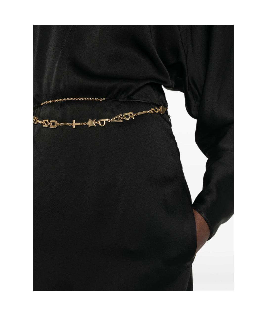 SAINT LAURENT Черное шелковое коктейльное платье, фото 4