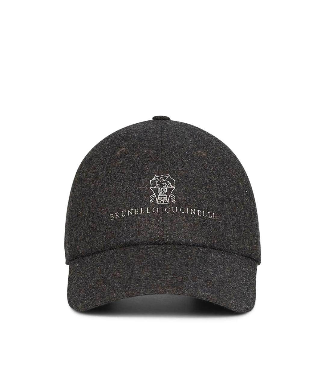 BRUNELLO CUCINELLI Серая шерстяная кепка/бейсболка, фото 1