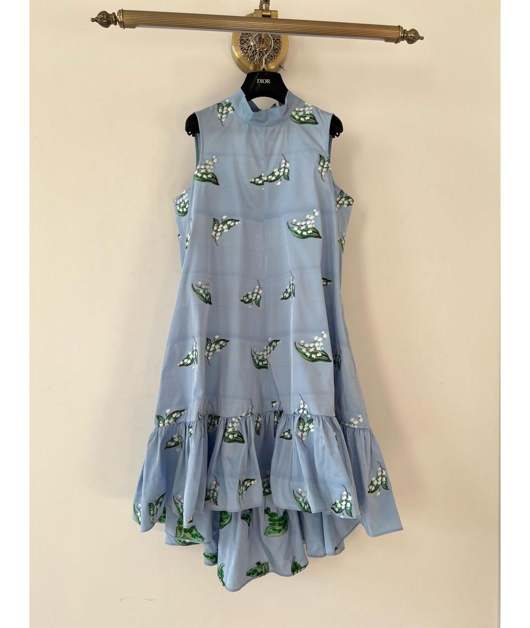 RED VALENTINO Голубое хлопковое повседневное платье, фото 9