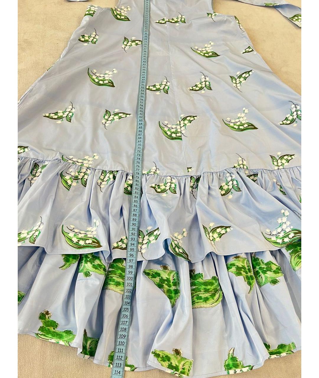 RED VALENTINO Голубое хлопковое повседневное платье, фото 3