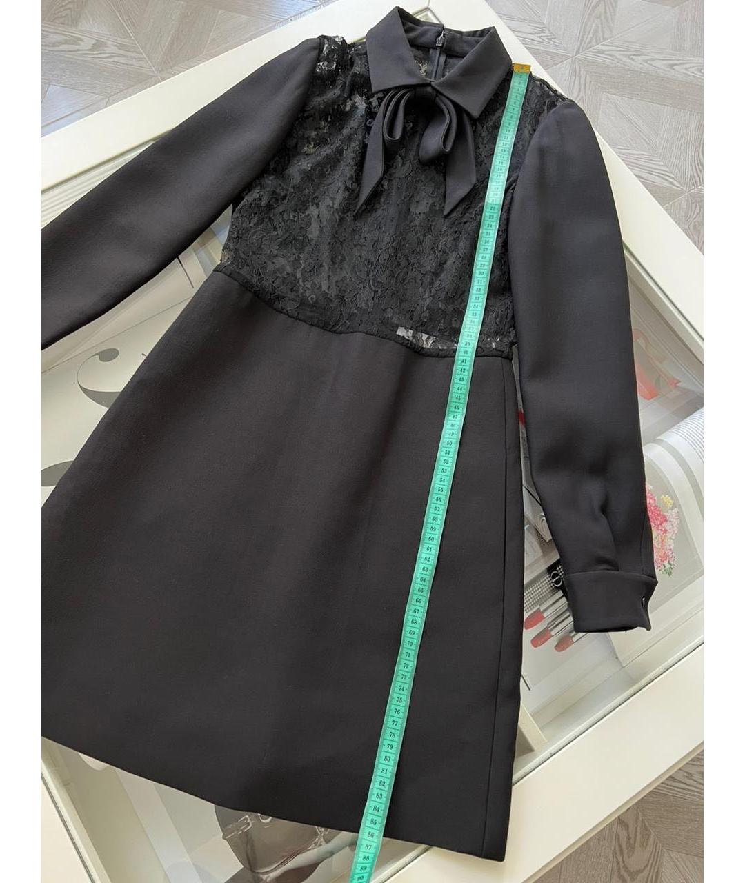 VALENTINO Черное шерстяное коктейльное платье, фото 3