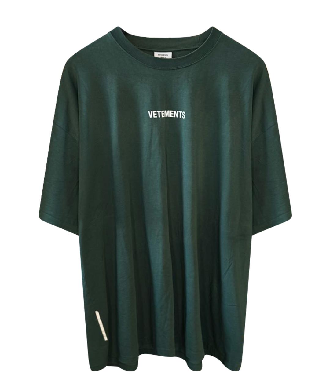 VETEMENTS Зеленая хлопковая футболка, фото 1
