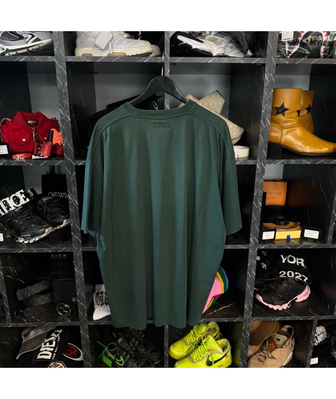 VETEMENTS Зеленая хлопковая футболка, фото 2