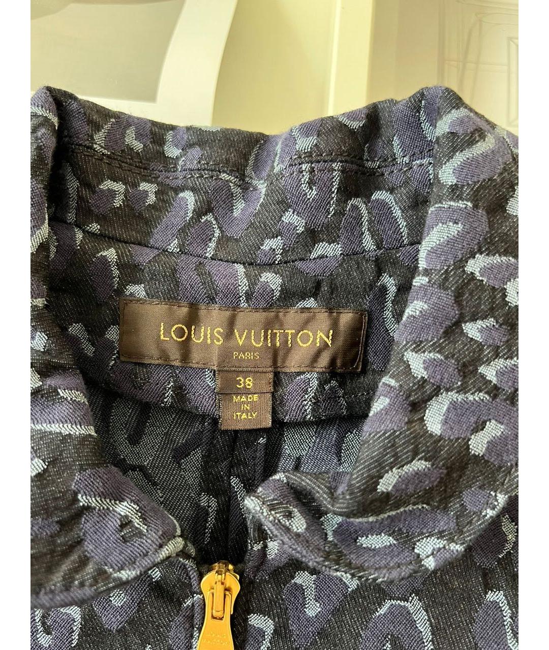 LOUIS VUITTON Темно-синее хлопко-эластановое повседневное платье, фото 5