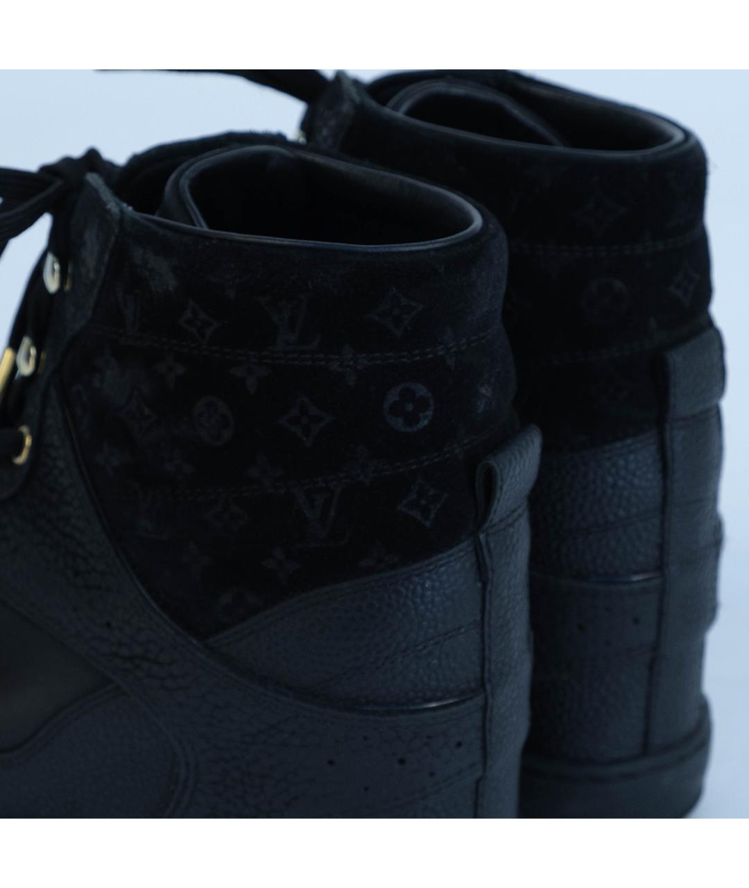 LOUIS VUITTON Черные кожаные кеды, фото 6