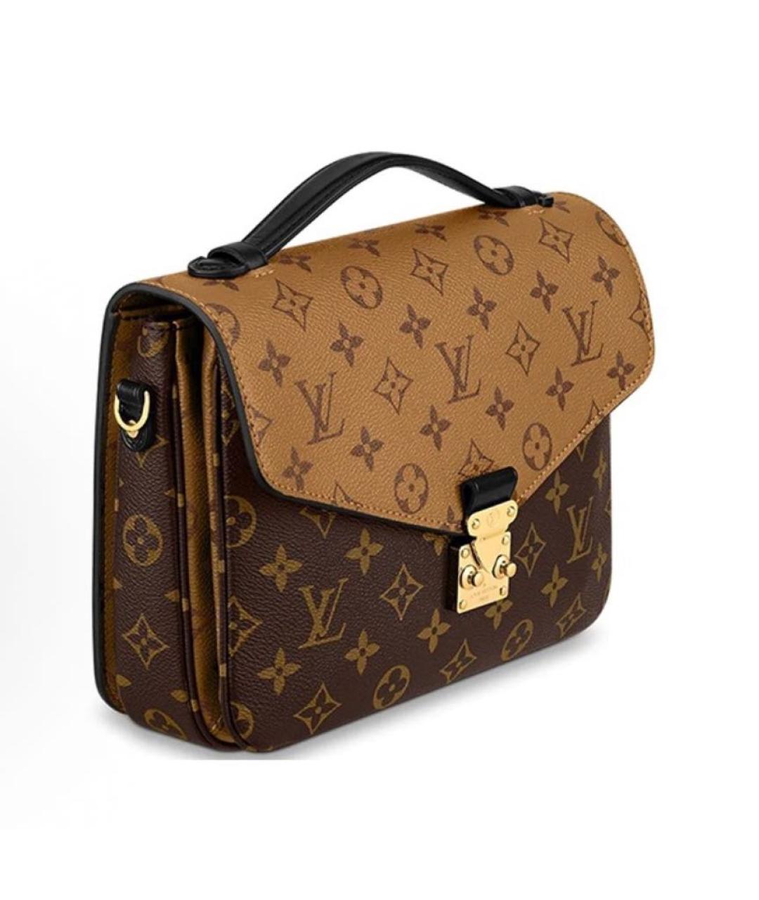 LOUIS VUITTON Коричневая кожаная сумка через плечо, фото 2