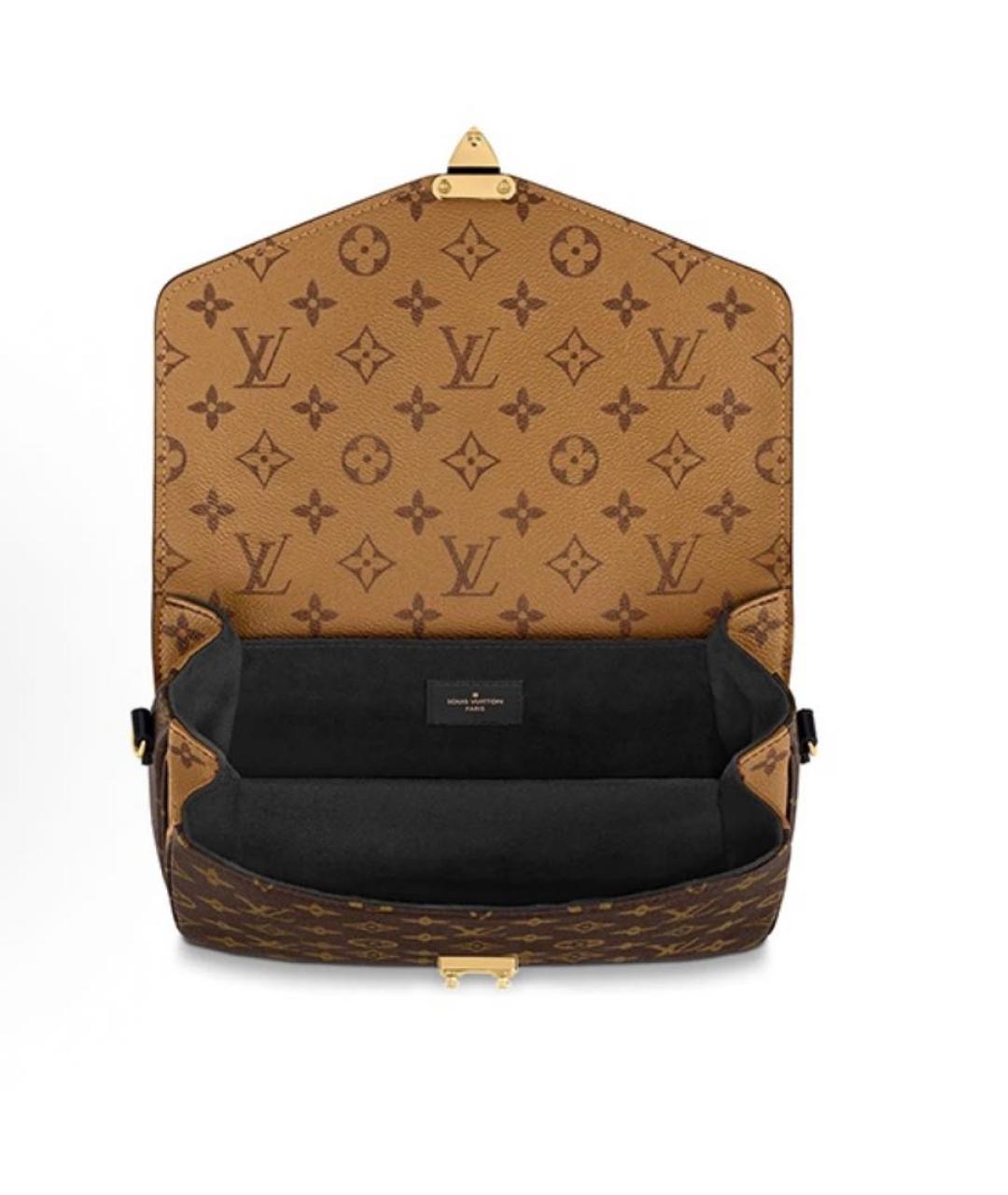 LOUIS VUITTON Коричневая кожаная сумка через плечо, фото 4