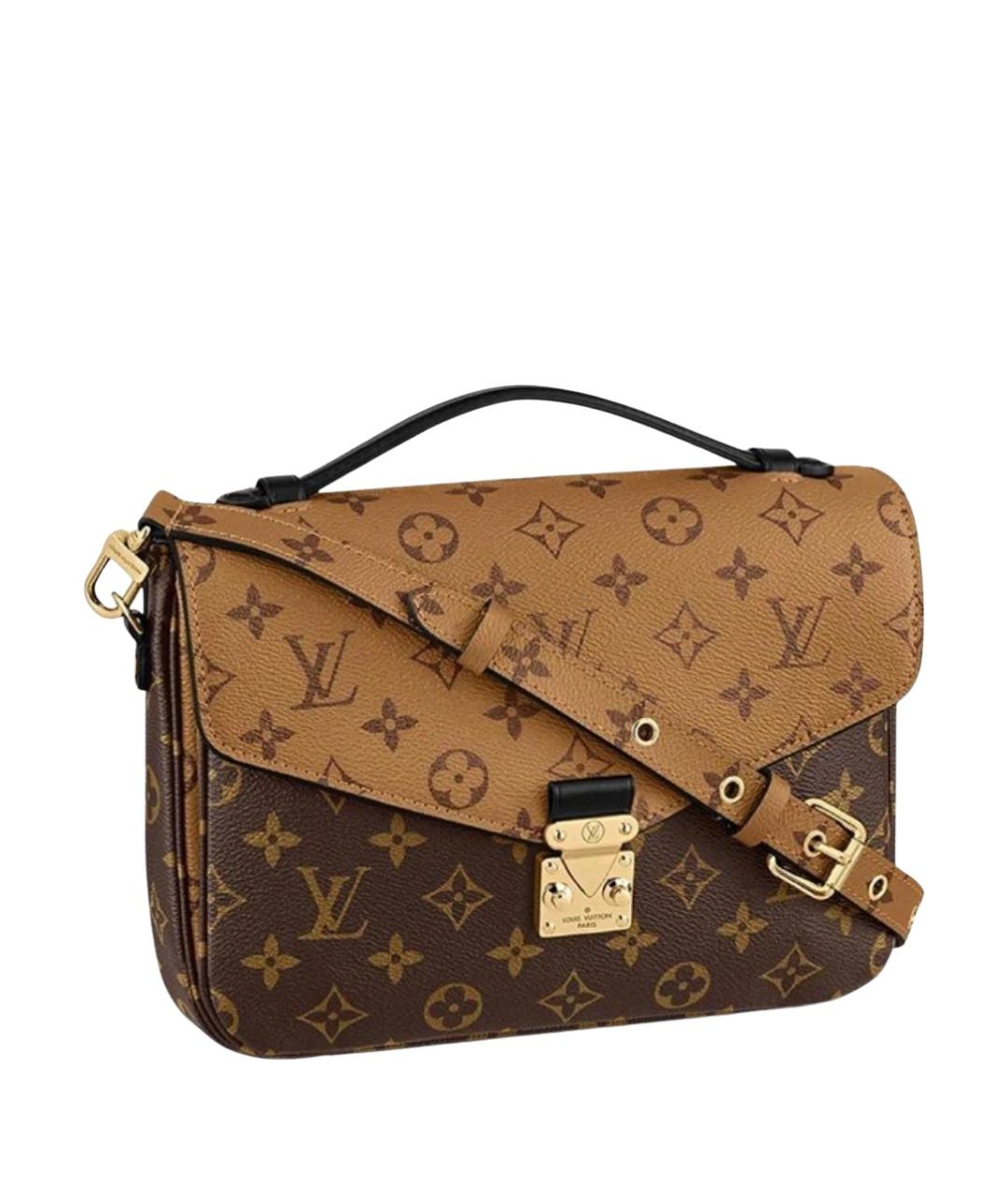 LOUIS VUITTON Коричневая кожаная сумка через плечо, фото 1