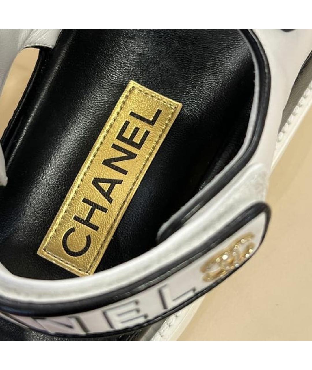 CHANEL Белые кожаные сандалии, фото 7