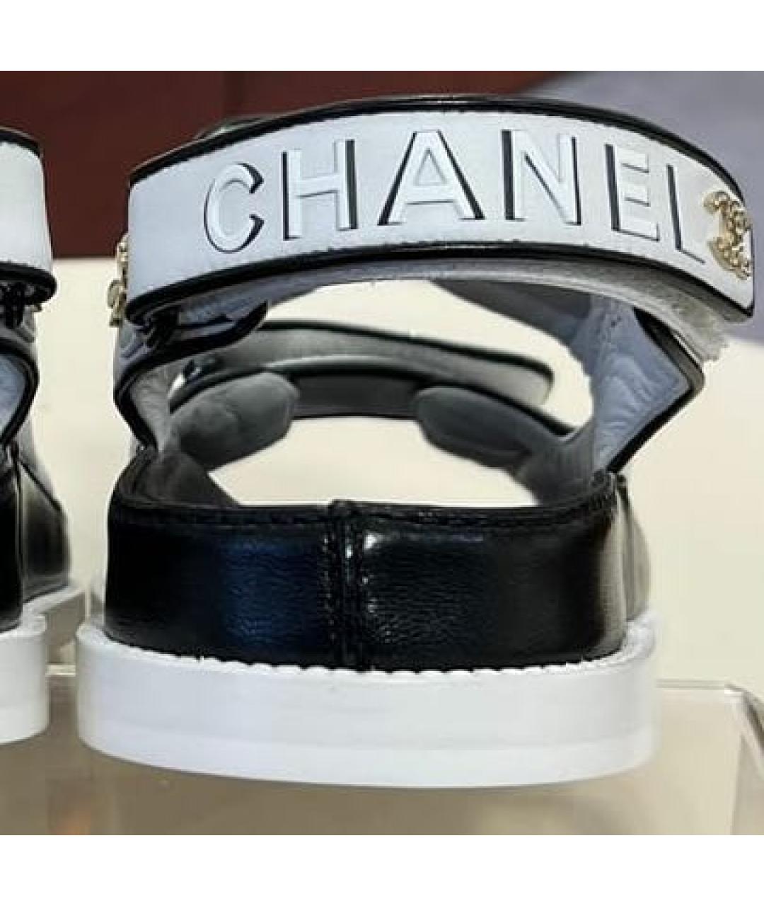 CHANEL Белые кожаные сандалии, фото 4