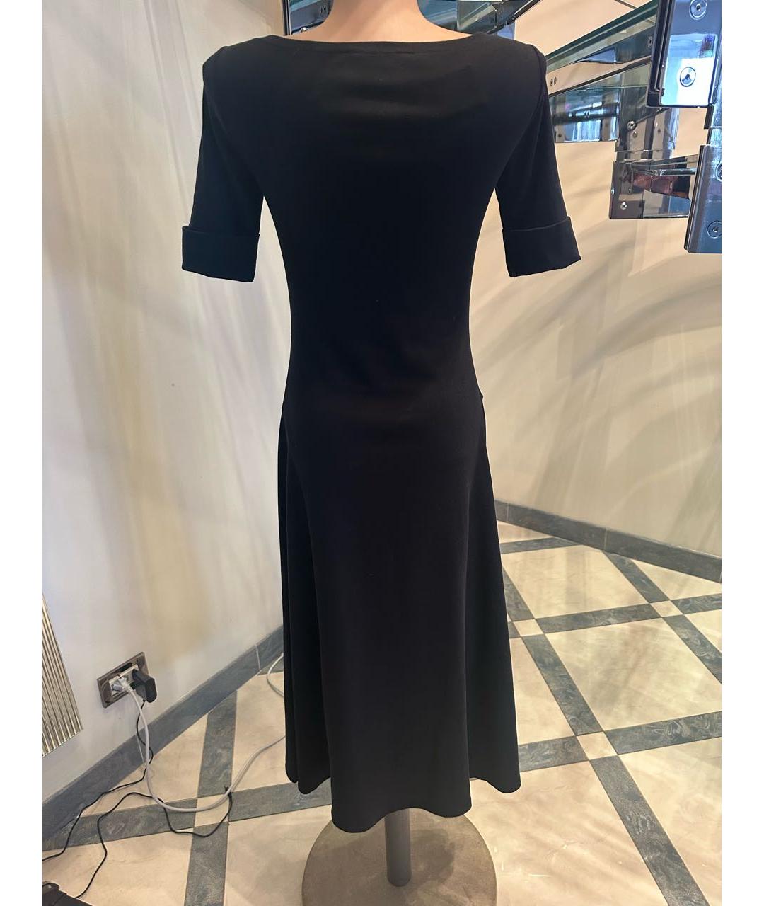 RALPH LAUREN Черное хлопковое повседневное платье, фото 2