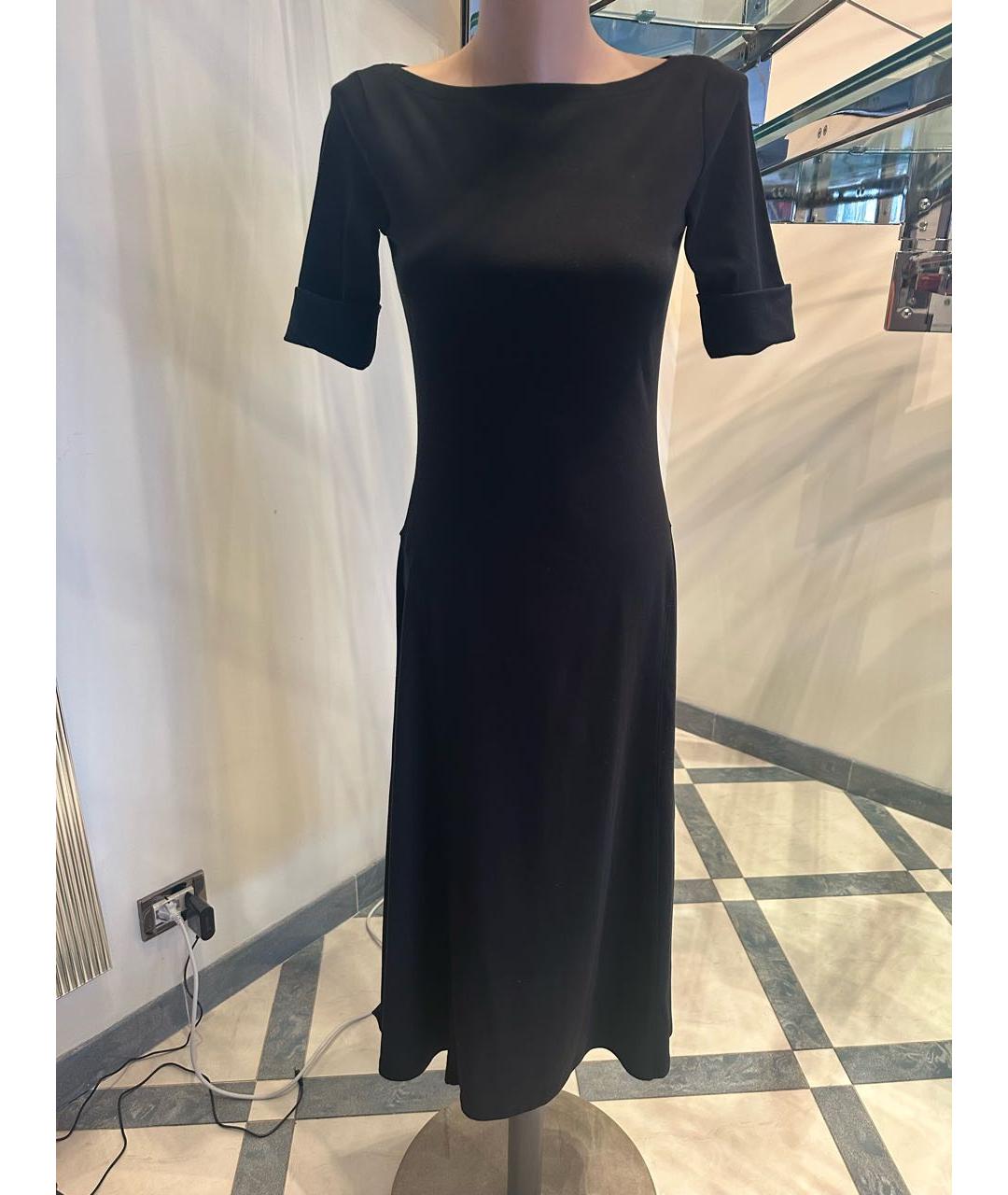 RALPH LAUREN Черное хлопковое повседневное платье, фото 5