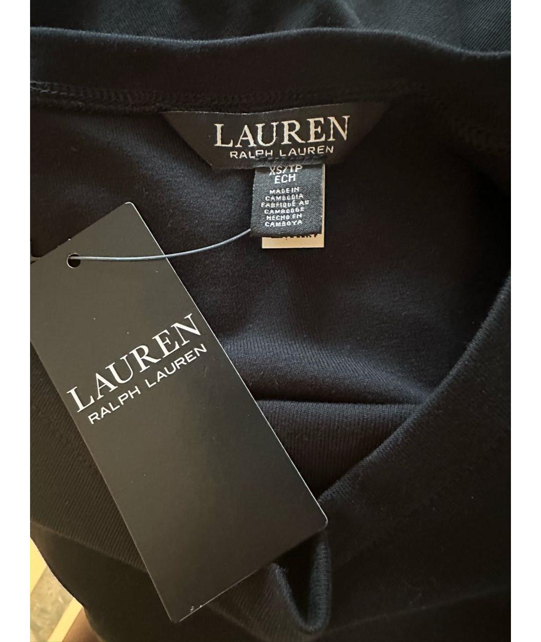 RALPH LAUREN Черное хлопковое повседневное платье, фото 3