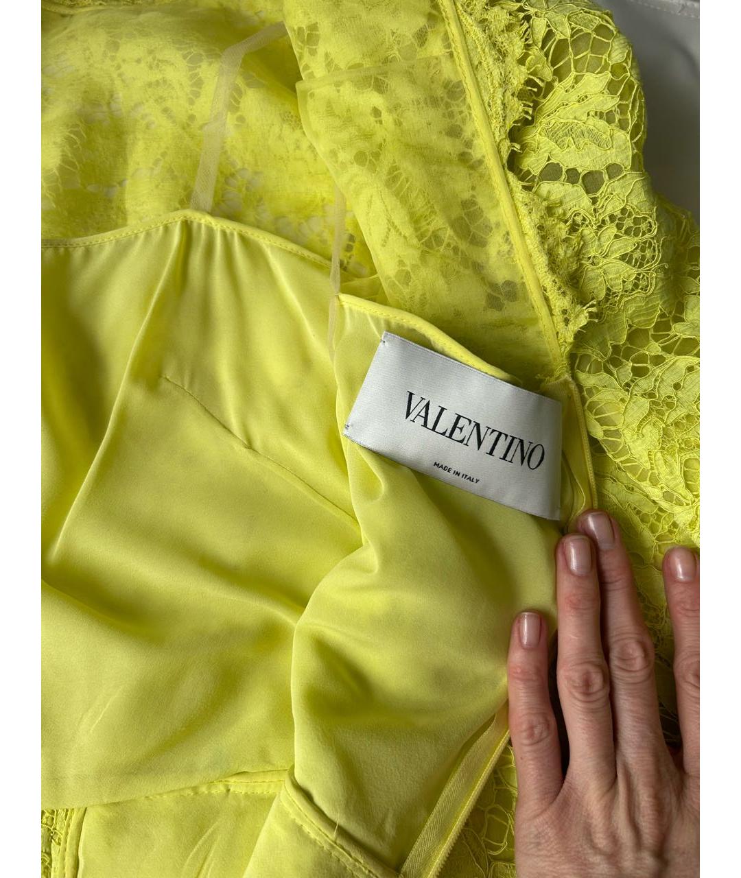 VALENTINO Желтый кружевной комбинезон, фото 4