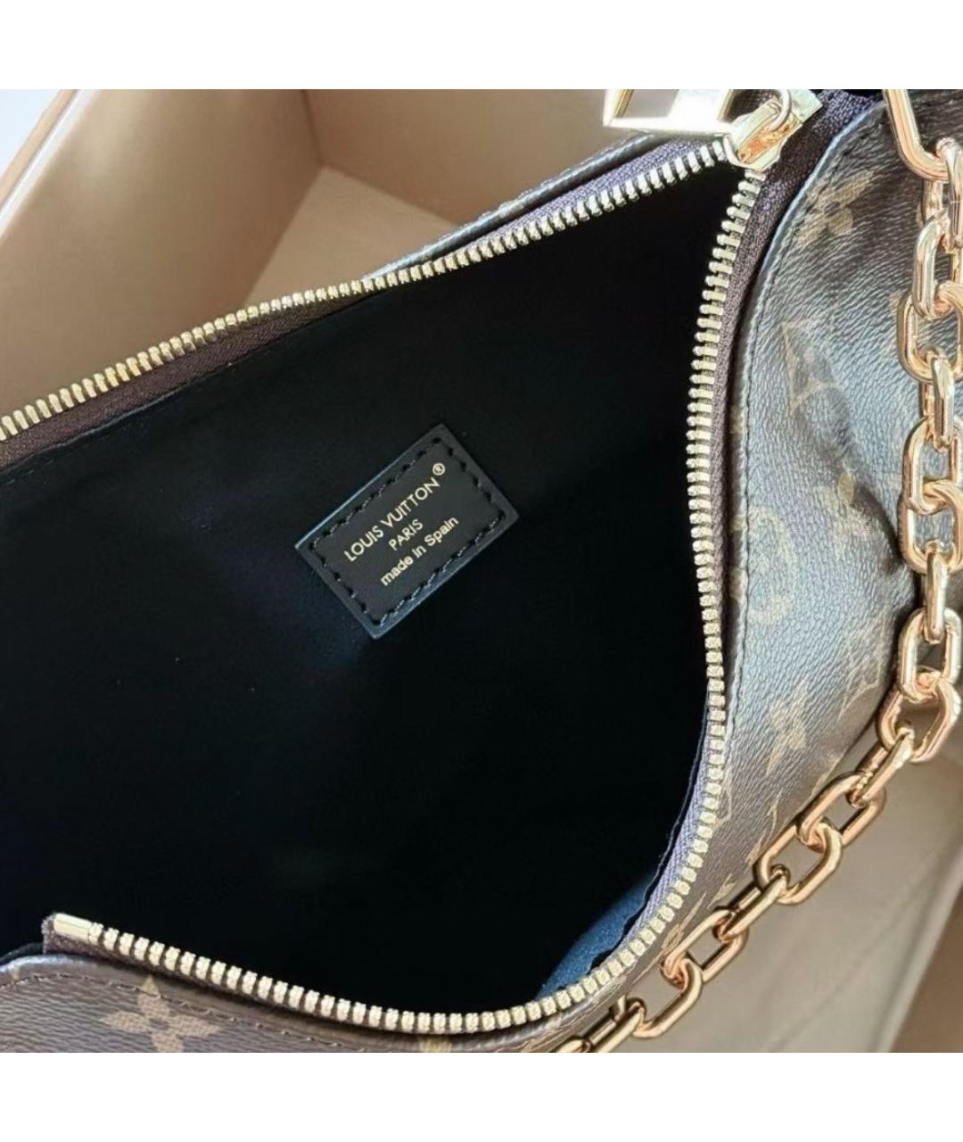 LOUIS VUITTON Коричневая кожаная сумка через плечо, фото 6