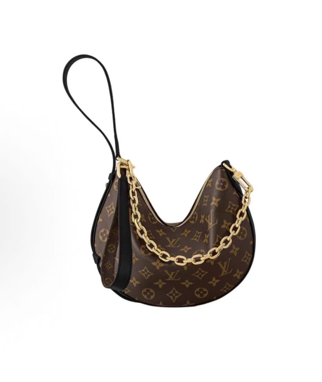 LOUIS VUITTON Коричневая кожаная сумка через плечо, фото 8