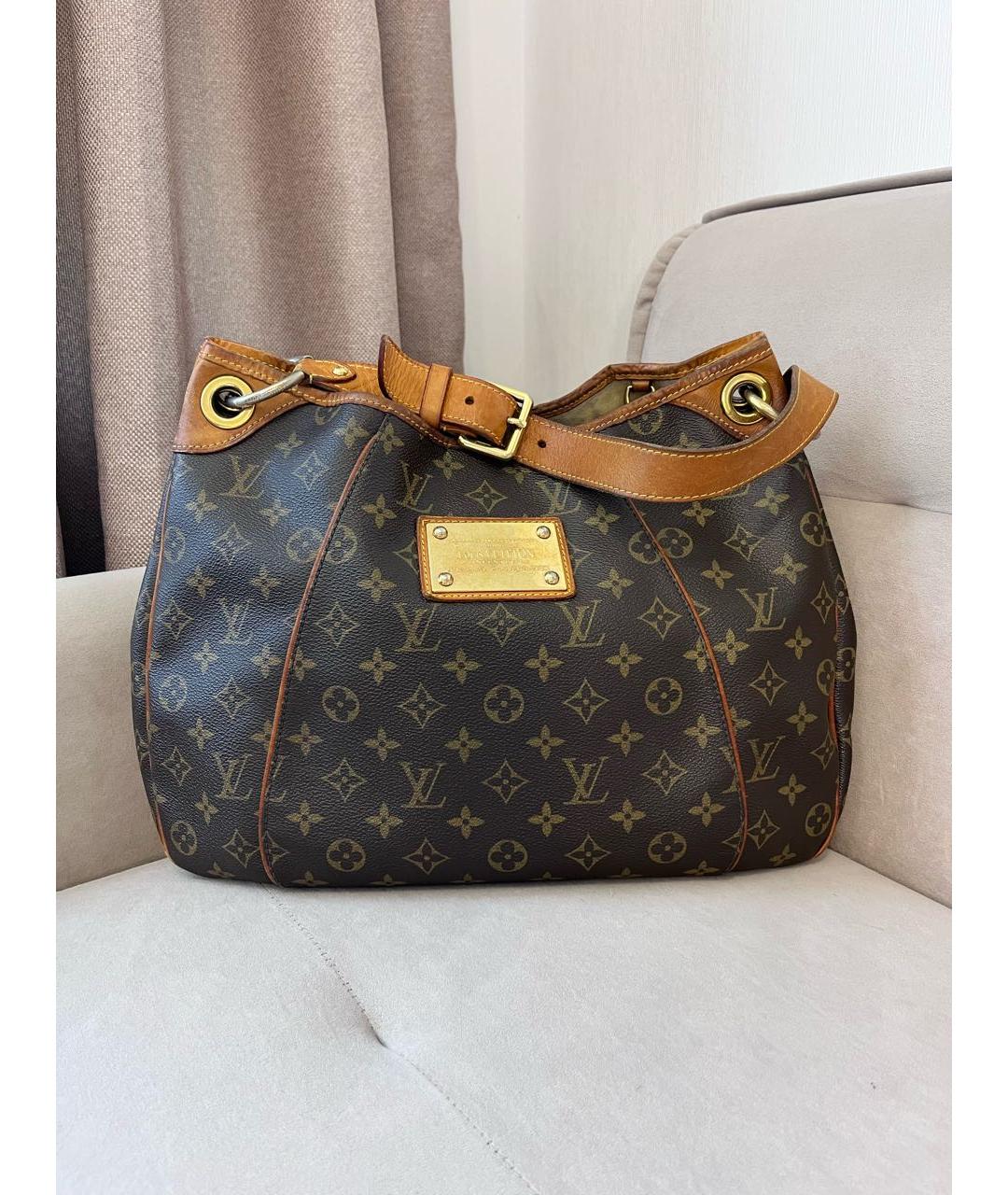 LOUIS VUITTON Коричневая канва сумка через плечо, фото 9