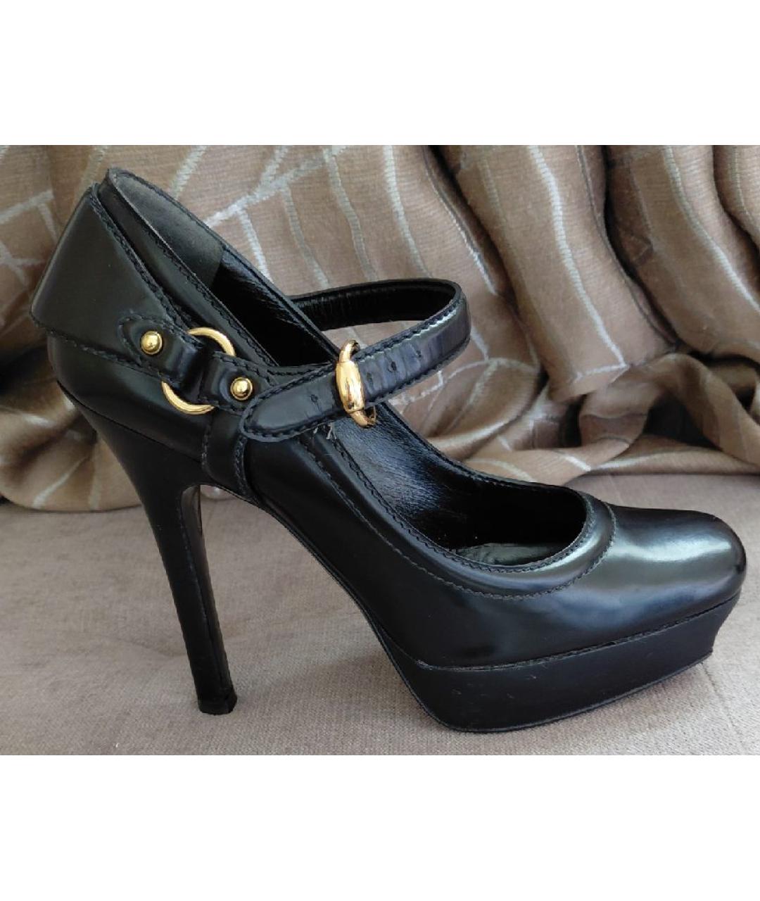 GUCCI Черные кожаные туфли, фото 2