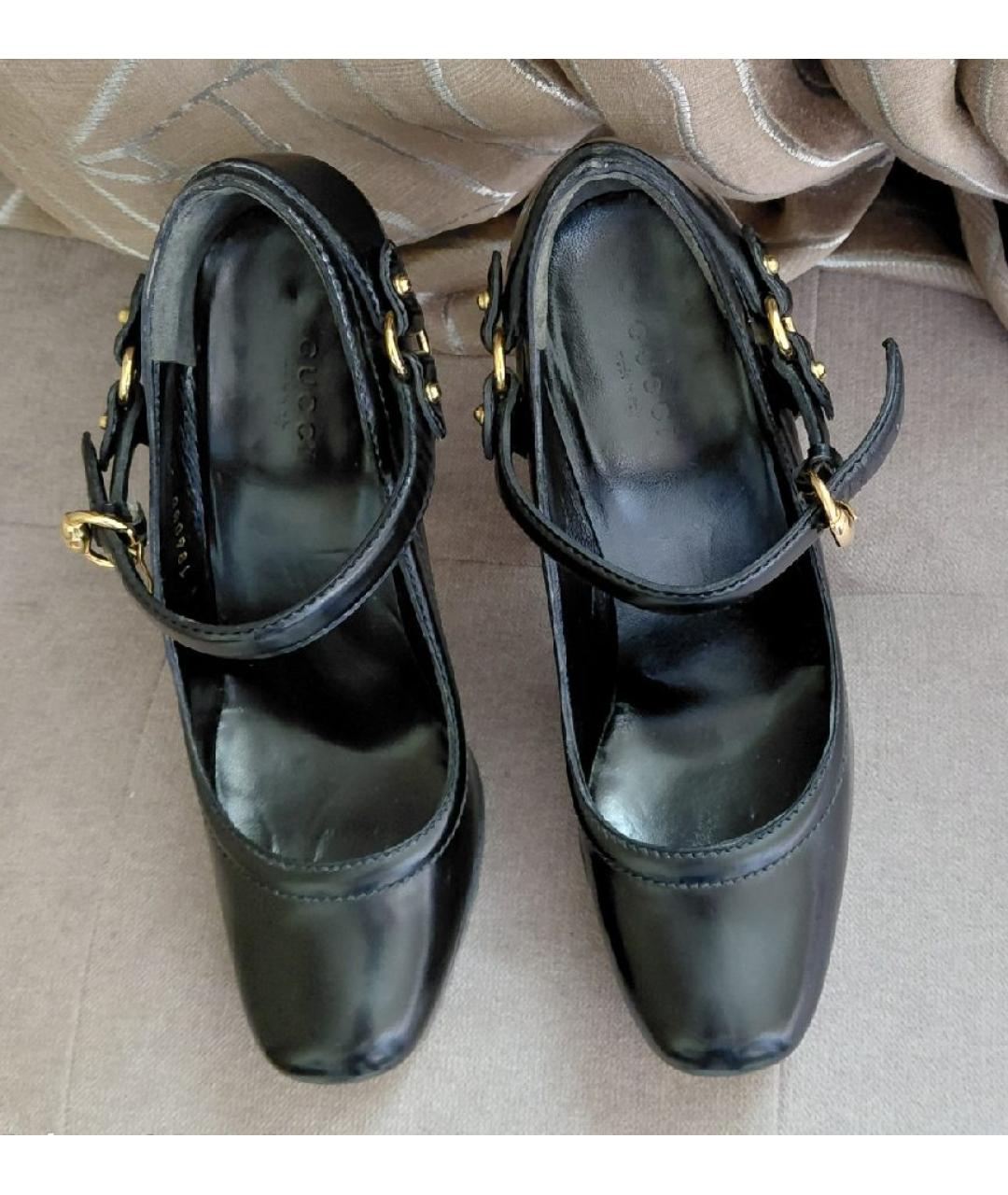 GUCCI Черные кожаные туфли, фото 3